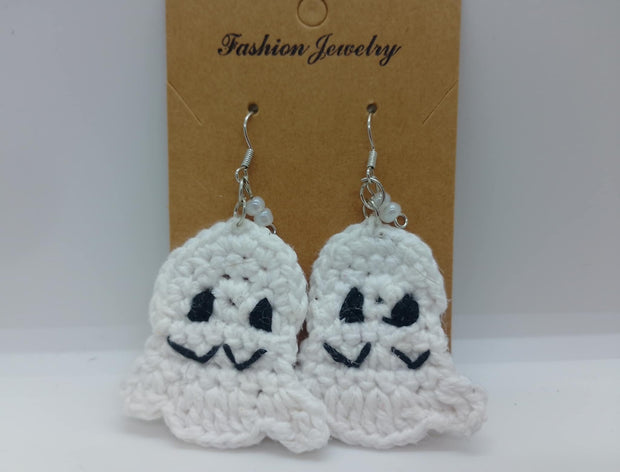 Crochet  Ghost Earings/ Made to Order